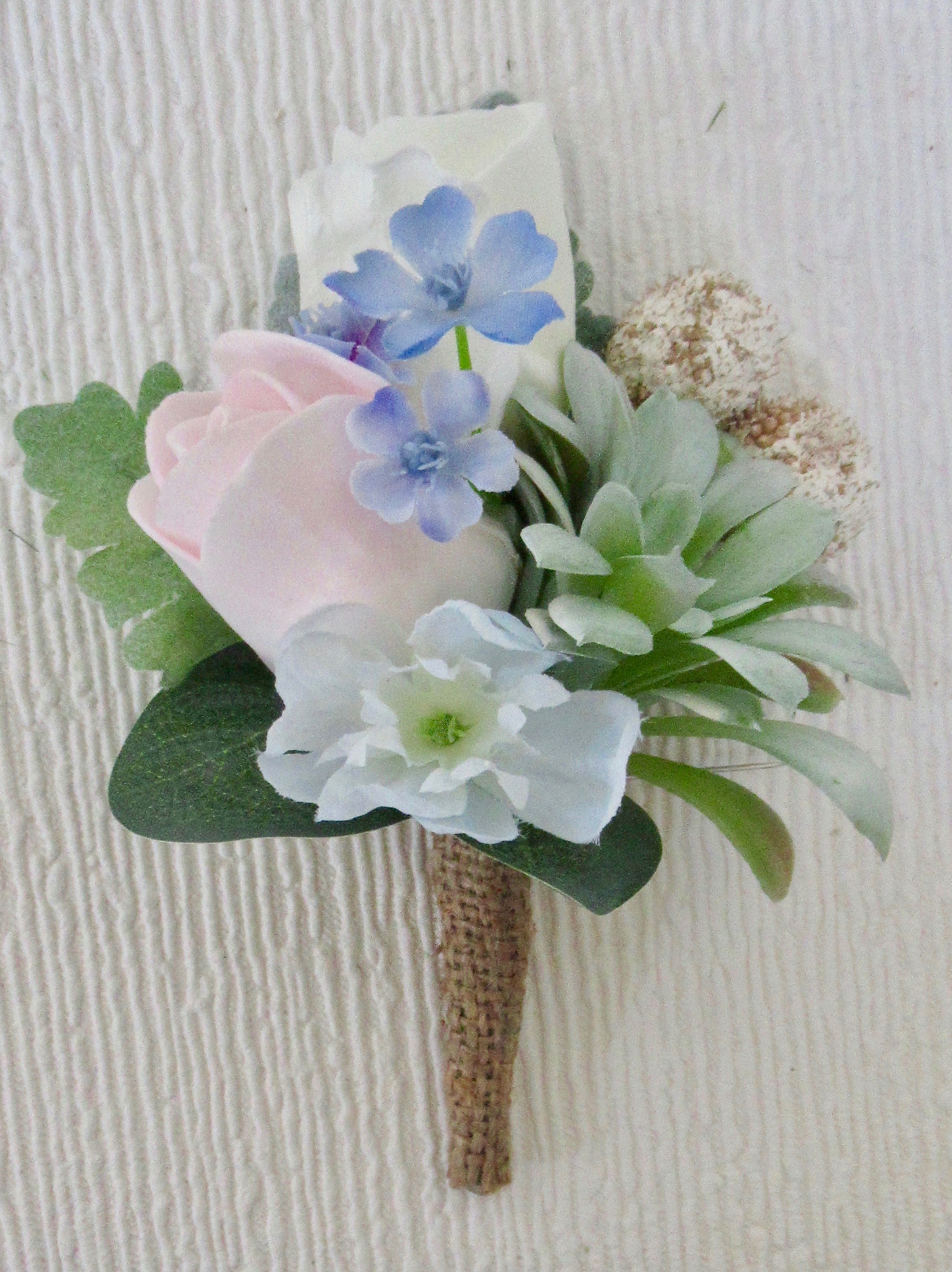 Baby Pink & Baby Blue Buttonhole 